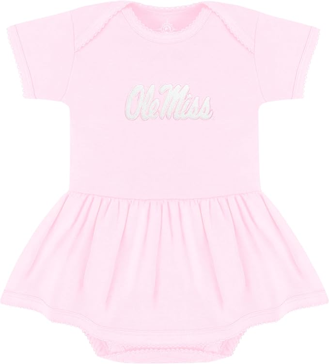 Creative Knitwear College Baby Picot Bodysuit Dress - Team Logo, Multiple Colors, for Baby Girls (0-24 Months)