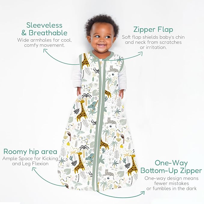 Baby Sleep Sack, 1.0 TOG Cozy Wearable Blanket, Soft Sleeping Bag with Zipper, Toddler Sleep Sack 0-3-6-12-24-3T