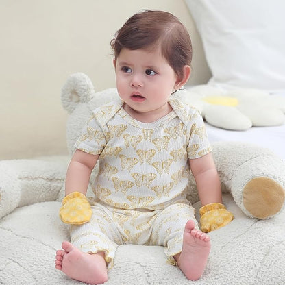 Baby Bodysuit 6 Pack Soft Mixed Ribbed Short Sleeve Romper Infant Boy Girl Clothes Set