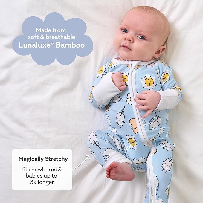 Little Sleepies Pajamas for Baby Boys & Girls, Viscose from Bamboo Baby Pajamas, Preemie & Newborn Sleepers, 2-Way Zipper PJs