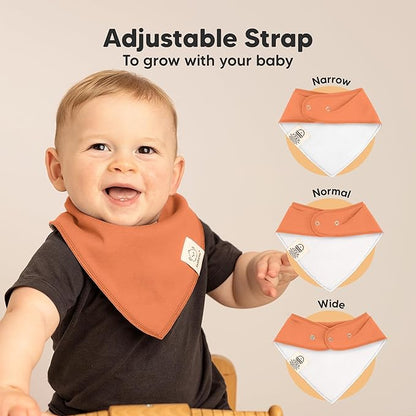 KeaBabies 8-Pack Organic Baby Bandana Bibs for Boys, Girls - Super Absorbent Triangle Baby Bibs for Drooling and Teething Infant, 100% Cotton Extra Soft for Newborn, Infant 0-36 Months (Eclipse)