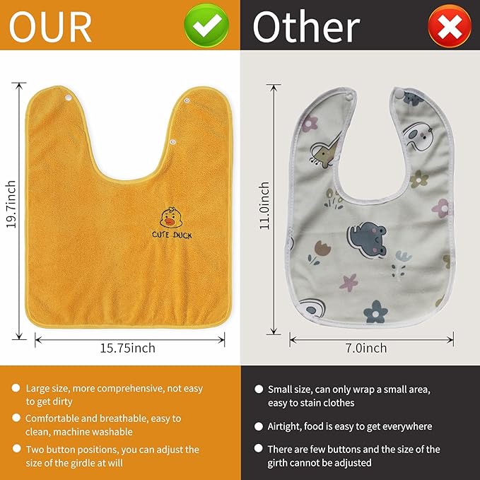 Baby Bibs for Girls or Boys 12-18 Months 6 Packed, Towel Bibs for Toddler 1-3 Years,Waterproof and Absorbent
