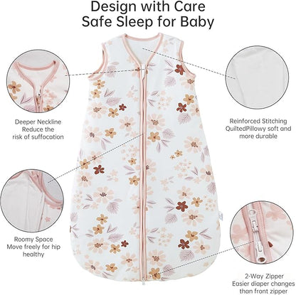 YOHKOH Baby Wearable Blanket, 100% Cotton SleepSack, Swaddle Transition Sleeping Bag, 1.5 TOG
