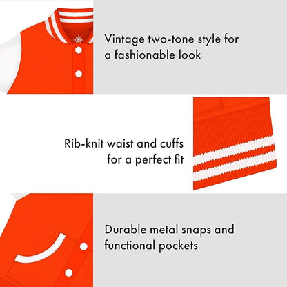 Creative Knitwear College Baby Varsity Jacket Lightweight - Team Logo, Multiple Colors, Unisex, (0 Months - 4T)