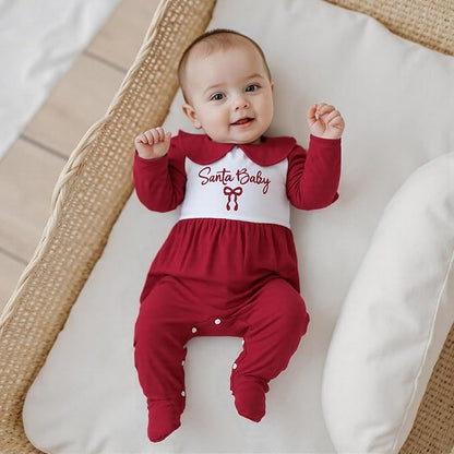 Gaono Newborn Baby Girl Romper Waffle Knit Striped Long Sleeve Doll Collar Heart Bow Jumpsuit Bodysuit Fall Winter Clothes