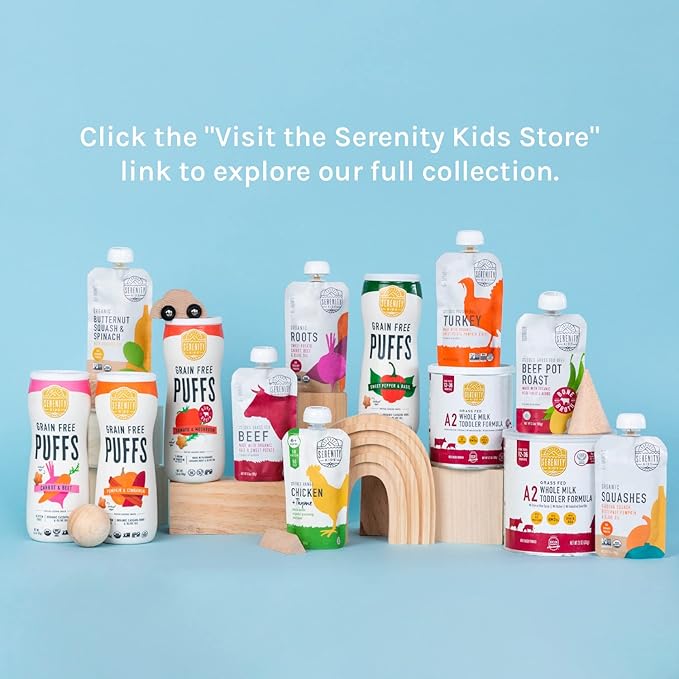 Serenity Kids 6+ Months USDA Organic Veggie Puree Baby Food Pouches | No Sugary Fruits or Added Sugar | Allergen Free | 3.5 Ounce BPA-Free Pouch | Sweet Potato & Parsnip | 1 Count