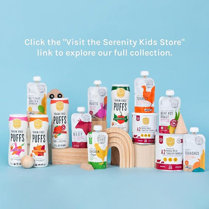Serenity Kids 6+ Months USDA Organic Veggie Puree Baby Food Pouches | No Sugary Fruits or Added Sugar | Allergen Free | 3.5 Ounce BPA-Free Pouch | Sweet Potato & Parsnip | 1 Count