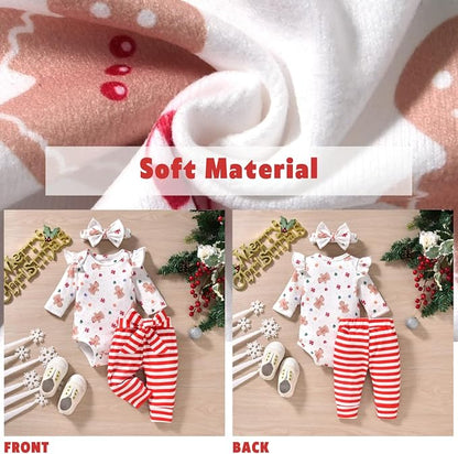 Aalizzwell Preemie Newborn Infant Baby Girls Clothes Ribbed Romper Bodysuit Pants Set Fall Winter Outfits