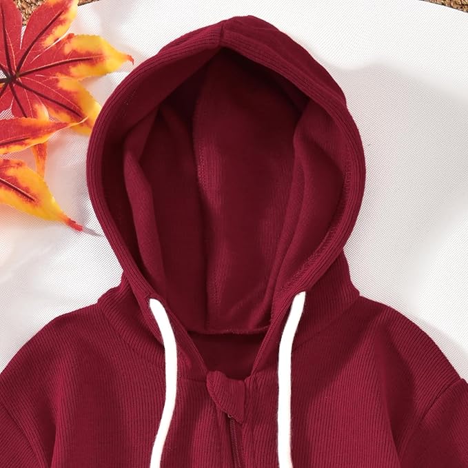 Unutiylo Unisex Baby Boys Girls Long Sleeve Infant Baby Zipper Hooded Jumpsuits Romper Loose Outfit Clothes