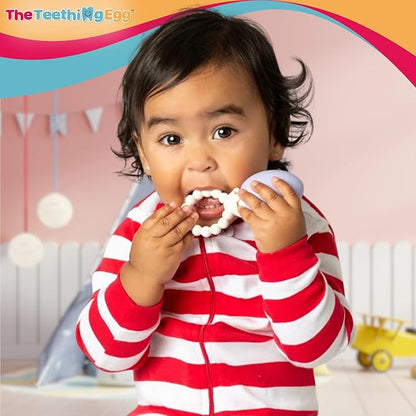 The Teething Egg and Grippie Ring - Baby Development Toys, Teether for 3, 4, 6, 12 Up to 18 Months Old Boy or Girl, Sensory Toys, A Baby Registry Must Have, Gray