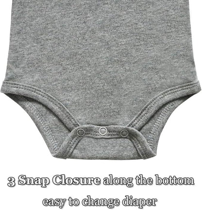 Baby Onsies 100% Cotton Short Sleeve Baby Bodysuits Solid Color Infant Bodysuits for Newborn Baby 3-Pack