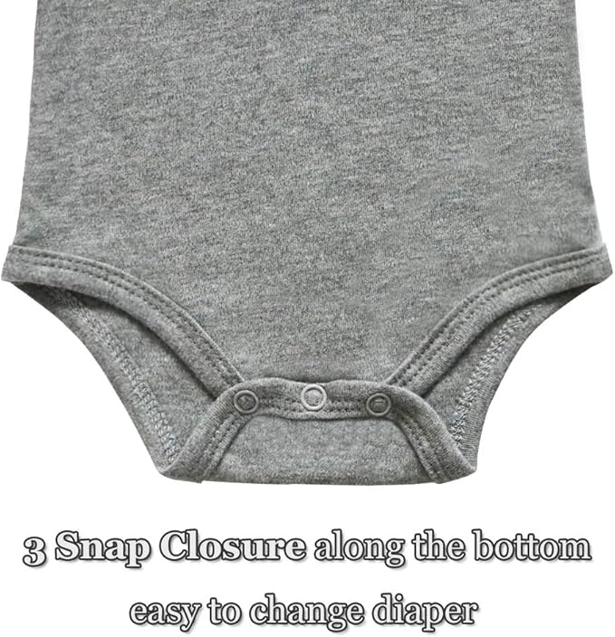 Baby Onsies 100% Cotton Short Sleeve Baby Bodysuits Solid Color Infant Bodysuits for Newborn Baby 3-Pack