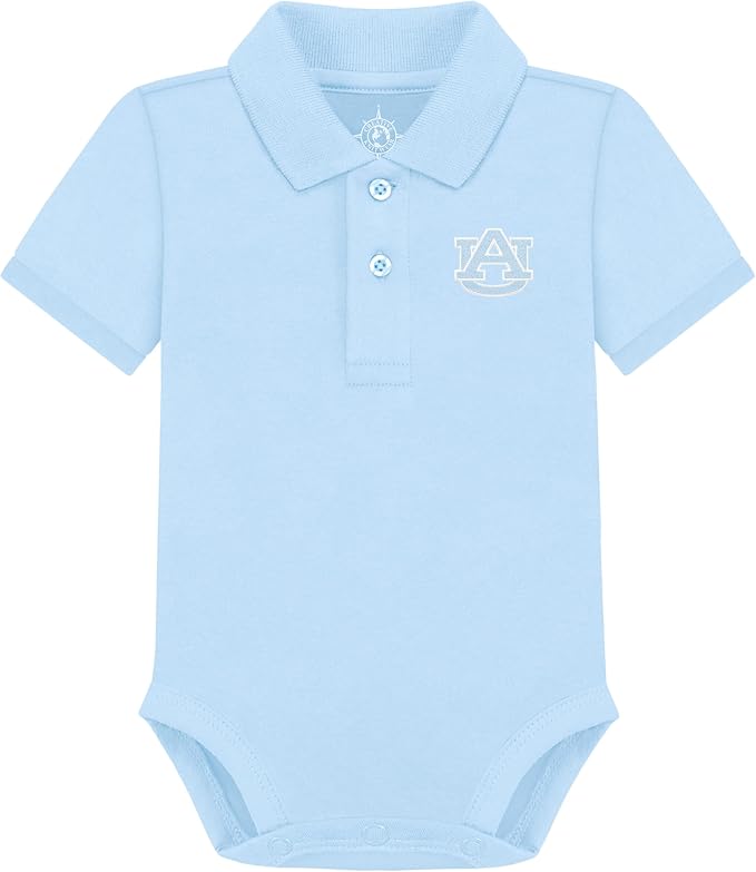 Creative Knitwear College Baby Polo Bodysuit Solid - Team Logo, Multiple Colors, for Boys & Girls (0-12 Months)