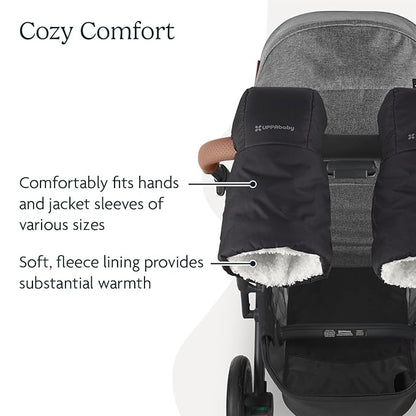 UPPAbaby CozyHandmuff - Easily Attaches to Stroller Handlebars - Ultra-Plush, Weather-Proof Hand Protection - Jake (Charcoal)