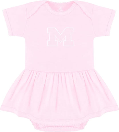 Creative Knitwear College Baby Picot Bodysuit Dress - Team Logo, Multiple Colors, for Baby Girls (0-24 Months)