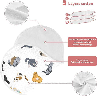 vvfelixl Cartoon Cat Burp Cloths for Baby Boy Girls Baby Washcloths Burp Rags 1 Pack