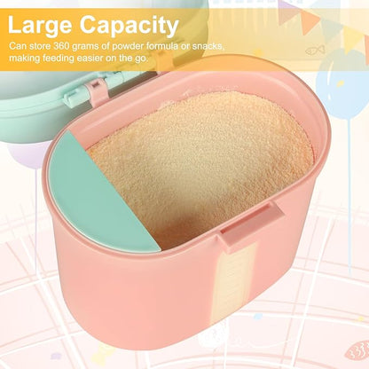 Accmor Baby Formula Dispenser On The Go, Portable Milk Powder Formula Dispenser with Scoop,Formula Containers for Travel Hold 12.7oz/360g Formula, Pink