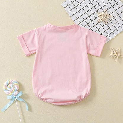Jimonda Baby Boy Girl Bubble Romper Solid Color Bodysuit Short Sleeve Organic Cotton T-Shirt
