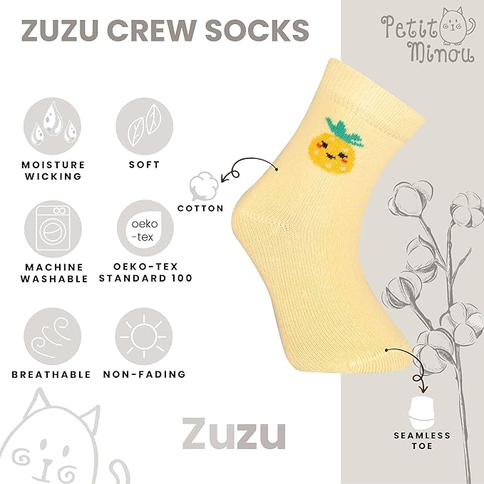 Bella Baby & Toddler Seamless-Toe Turkish Cotton Crew Socks (6-Pack)