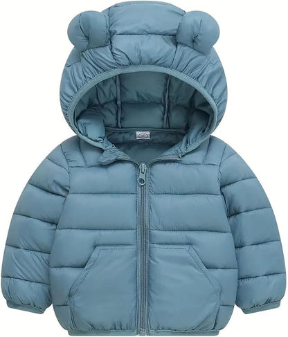 Toddler Winter Coats Puffer Padded Jacket Baby Boys Girls Bear Hoods Down Jacket Light Weight Infant Outerwear