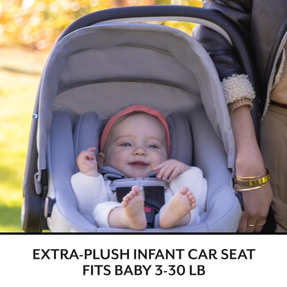 Evenflo Revolve180 LiteMax NXT Rotating Rear-Facing Lightweight Preemie and Infant Car Seat 3-30lbs. with SensorySoothe. Easy Install with Base (Agate Purple)