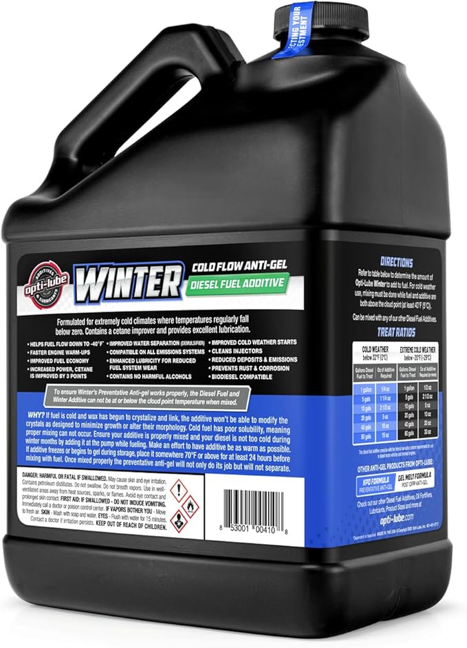 Opti-Lube Winter Formula Anti-Gel Diesel Fuel Additive: Gallon (2 Gallons (Treats 1024 Gallons))