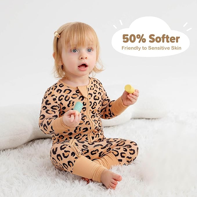 Unisex Infant Neutral Zipped Footies, Viscose from Bamboo 2-Way Zipper Romper Outfit, 0-24 Months One-piece Jumpsuit