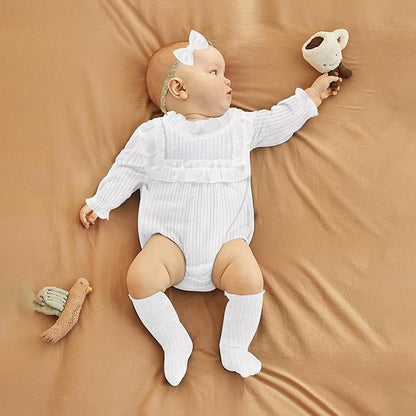 GRNSHTS Newborn Baby Girl Clothes Ruffle Rompers Toddler Fall Outfits for Girls Set Little Girl Fall Winter Clothing