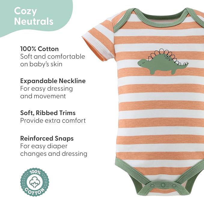 The Peanutshell Baby Boy Bodysuits - Newborn 0-24 Months Baby Boy Clothes, 100% Cotton Infant Outfits - Cozy Neutrals