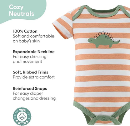 The Peanutshell Baby Boy Bodysuits - Newborn 0-24 Months Baby Boy Clothes, 100% Cotton Infant Outfits - Cozy Neutrals