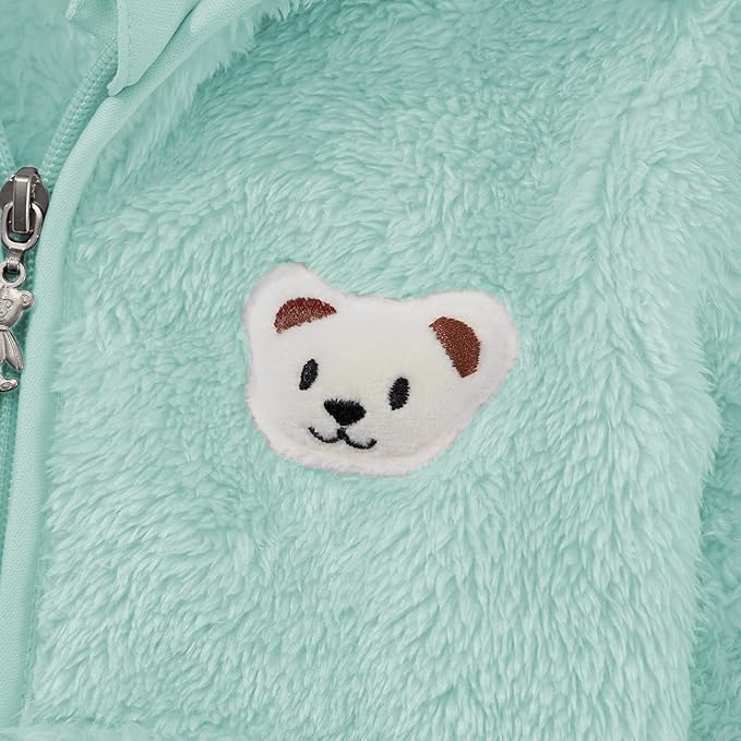 Baby Boys Girls Fleece Jackets Zip Up Hoodies Cute Bear Coats Fall Winter Fuzzy Jacket Newborn Boys Girls Outwear