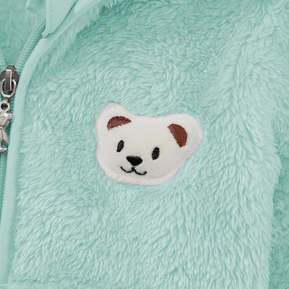 Baby Boys Girls Fleece Jackets Zip Up Hoodies Cute Bear Coats Fall Winter Fuzzy Jacket Newborn Boys Girls Outwear