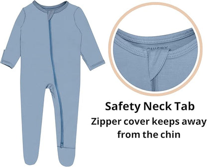 GUISBY Pajamas for Baby Boys & Girls, Infant Onesie with Mitten Long Sleeve Footed Pjs