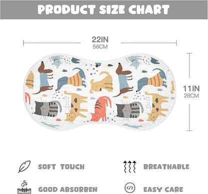 vvfelixl Different Dogs Cats Burp Cloths for Baby Boy Girls Baby Washcloths Burp Rags 1 Pack