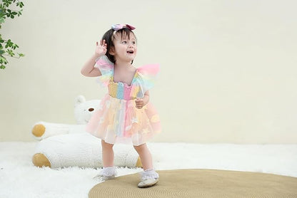 Baby Girl Clothes Infant Tulle Romper Ruffe Sleeveless Bodysuit Baby Girl Outfits Infant Girl Dress 0-18M