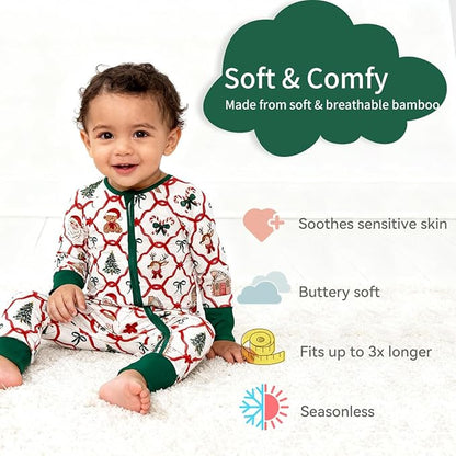Weiwei Pajamas for Baby Boys & Girls Footies, Viscose from Bamboo Baby Romper, Baby Sleepers, 2-Way Zippy PJs, YKK