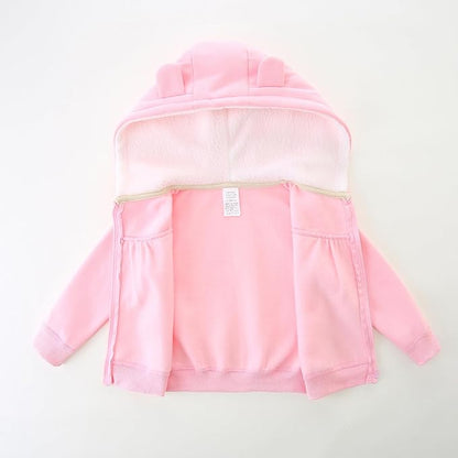 Baby Boy Girl Clothes Zip-Up Hoodies with Sherpa Lining Spring Fall Outerwear Coat