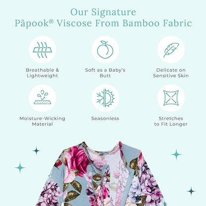 Posh Peanut Footie Pajamas for Baby Girls – Sleepers in Viscose from Bamboo with 2-Way Zipper & Ruffle Trim