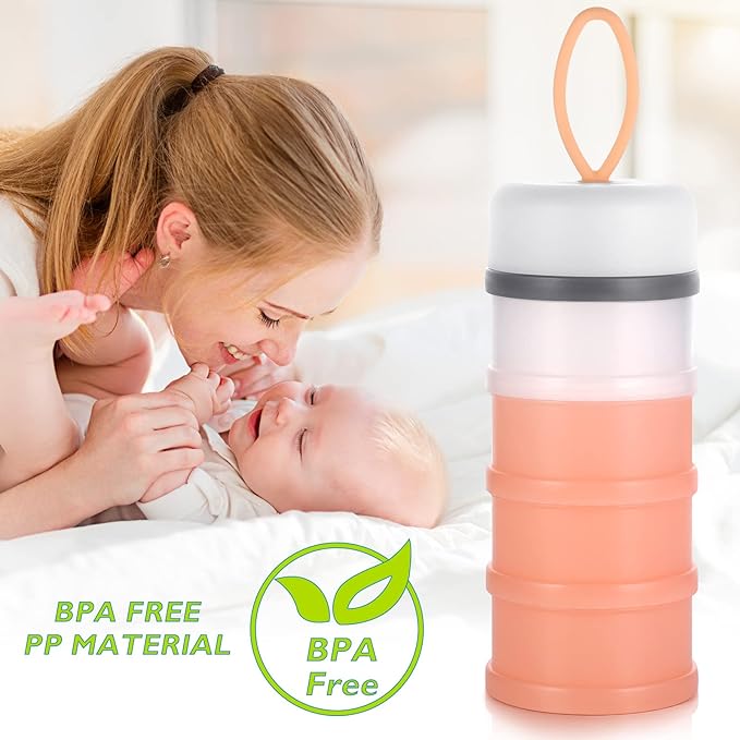 Accmor 2 Pack Baby Formula Dispenser On The Go, Stackable Formula Dispenser Formula Container to Go, Non-Spill Portable Milk Powder Kids Snack Storage Container, BPA Free