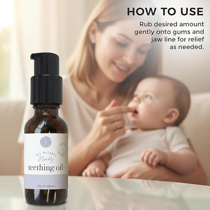 Rowe Casa Organics Baby Teething Oil, Natural Baby Teething Relief with Chamomile and Copaiba, Naturally Relieving and Soothing to Help Ease Discomfort, 1 Fl Oz