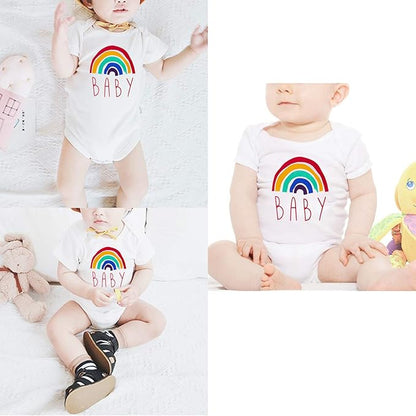 Cnins Newborn Baby Bodysuit - Pregnancy Announcement & Infant Loss Gift, Coming Soon & Rainbow Design Coming Home Outfit