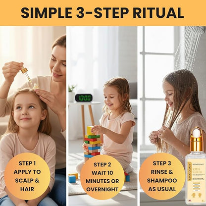 REVATOLOGY Kids & Baby Hair Growth Product High Potency Scalp & Hair Oil (Made in USA) 26 Cold-Pressed Botanicals for all Ages and Hair types -Thin, Curly, Thick Hair | Cruelty & Chemical Free