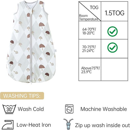 YOHKOH Baby Wearable Blanket, 100% Cotton SleepSack, Swaddle Transition Sleeping Bag, 1.5 TOG