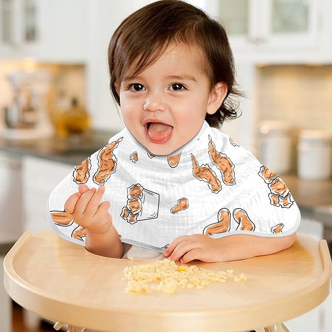 vvfelixl Baby Burp Cloths Chicken Wings Baby Newborn Cotton Burping Cloths Set Baby Washcloths 4 Pack