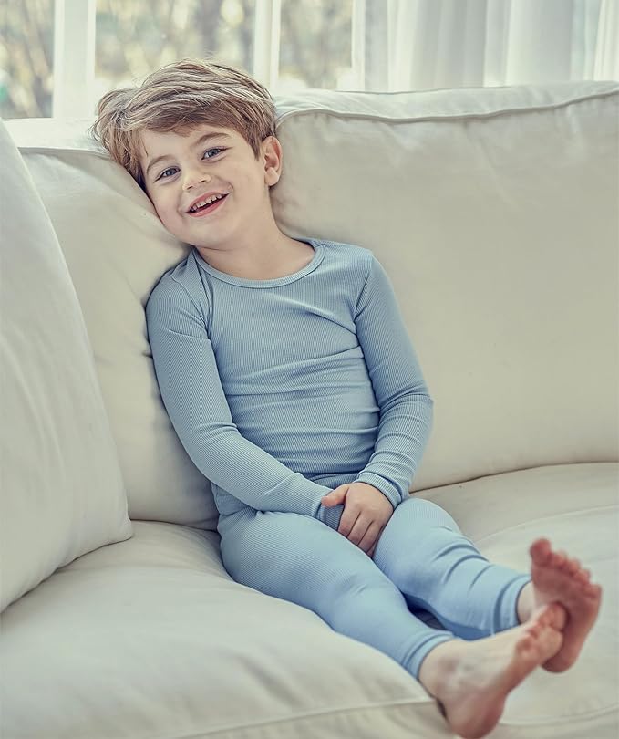 AVAUMA Baby Boys Girls Pajama Set Kids Toddler Snug fit Ribbed Sleepwear pjs for Daily Life Style