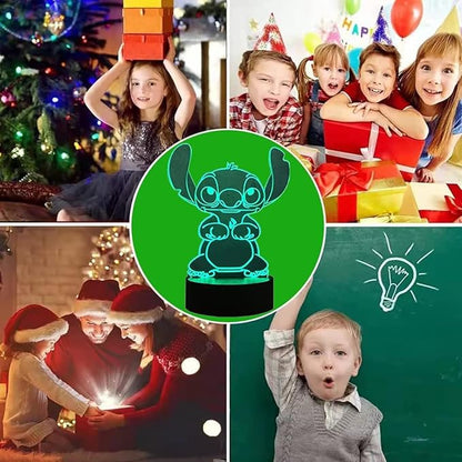 3D Illusion Night Light, 16 Color Night Light - 3D LED Intelligent Remote Control Lamp for Children's Room Decoration and Children's Gifts