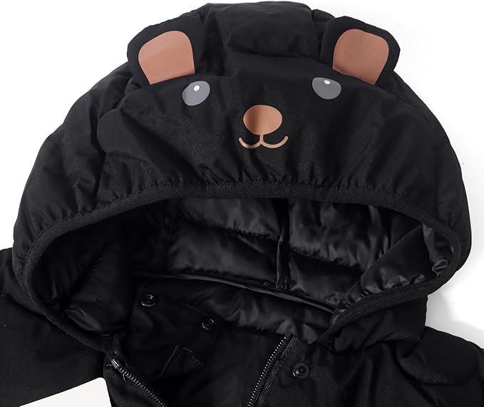 Toddler Winter Coats Puffer Padded Jacket Baby Boys Girls Bear Hoods Down Jacket Light Weight Infant Outerwear