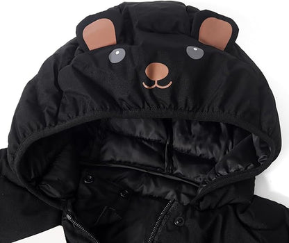 Toddler Winter Coats Puffer Padded Jacket Baby Boys Girls Bear Hoods Down Jacket Light Weight Infant Outerwear