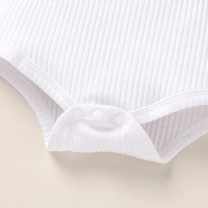 Tiny Cutey Newborn Baby Girl Clothes Bell Sleeve Romper and Corduroy Overalls Shorts Infant Girl Fall Outfits