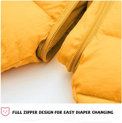 XMWEALTHY Baby Clothes Cute Infant Toddler Snowsuit Warm Newborn Boy Girl Winter Coats Hooded Zip Jumpsuit